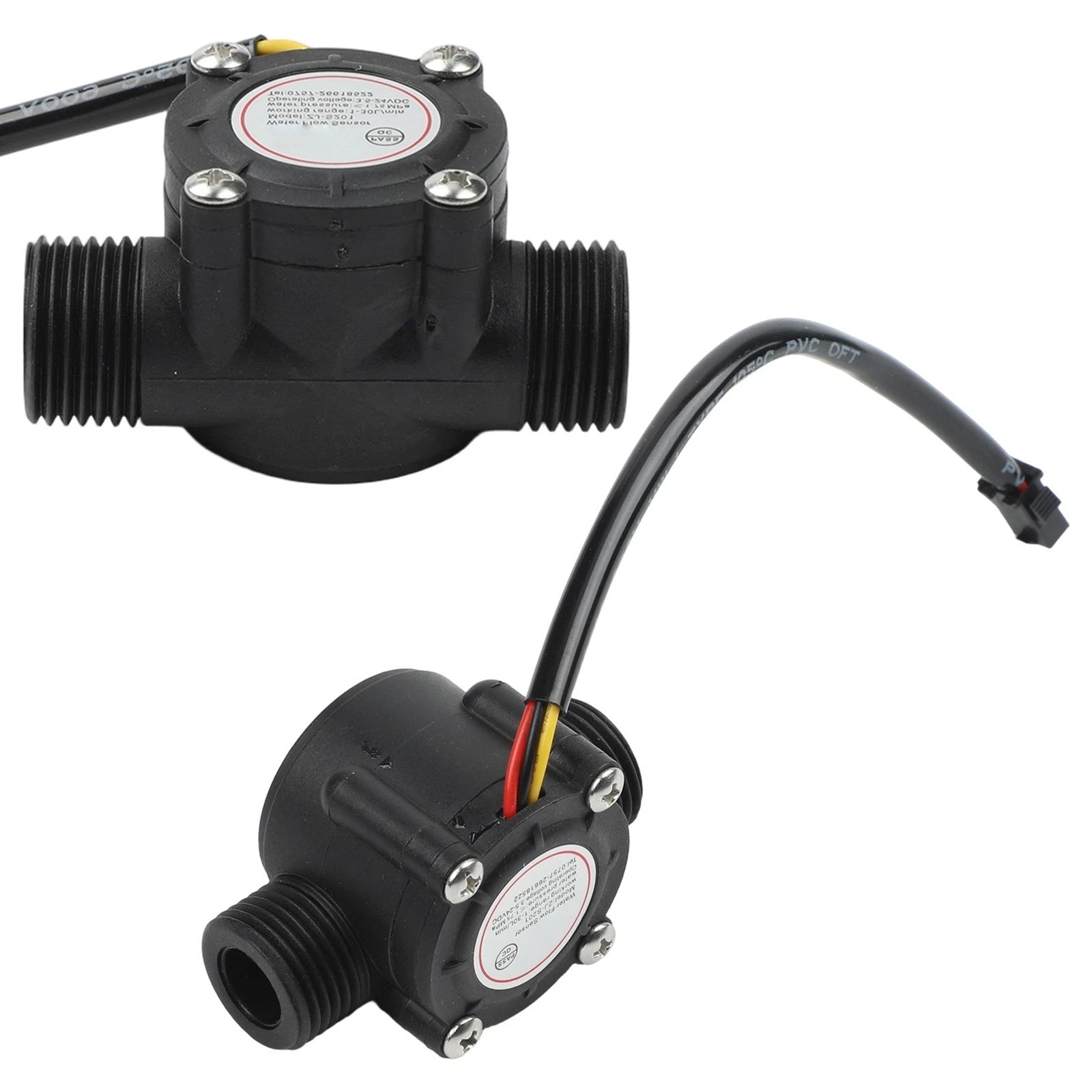 Water Flow Sensor Hall Effect Switch YFS201 518V for Liquid (G12 Thread)