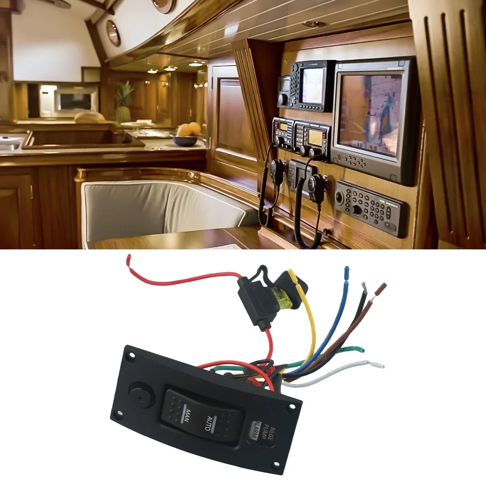 1pcs / 3-Way Bilge Pump Switch Panel Waterproof Automatic-Off-Manual 12v/24v