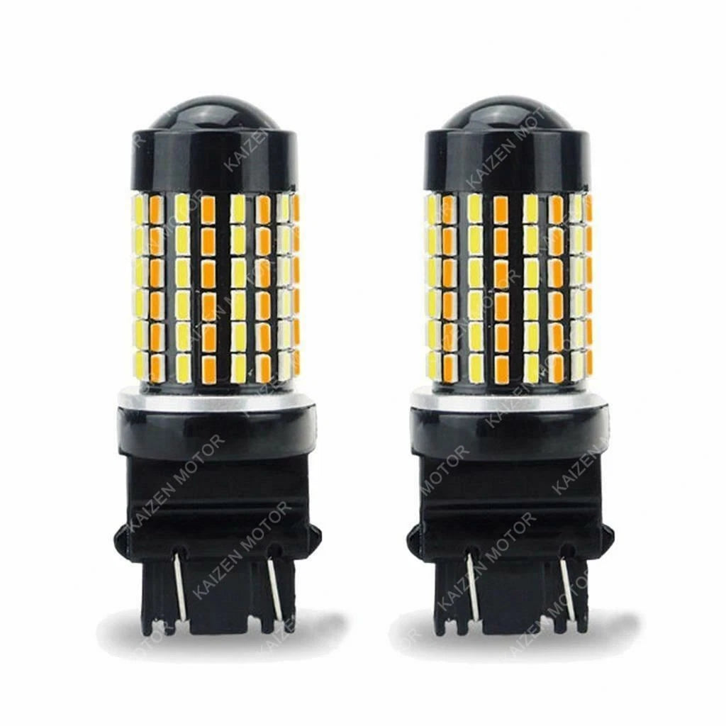 Dual Color Switchback LED Bulbs for Parking Turn Signal Lights (3157)