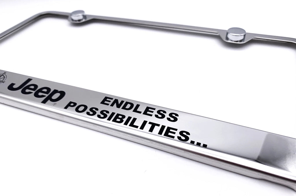 License Plate Frame Chrome Stainless for Jeep Wrangler (2007–2024)