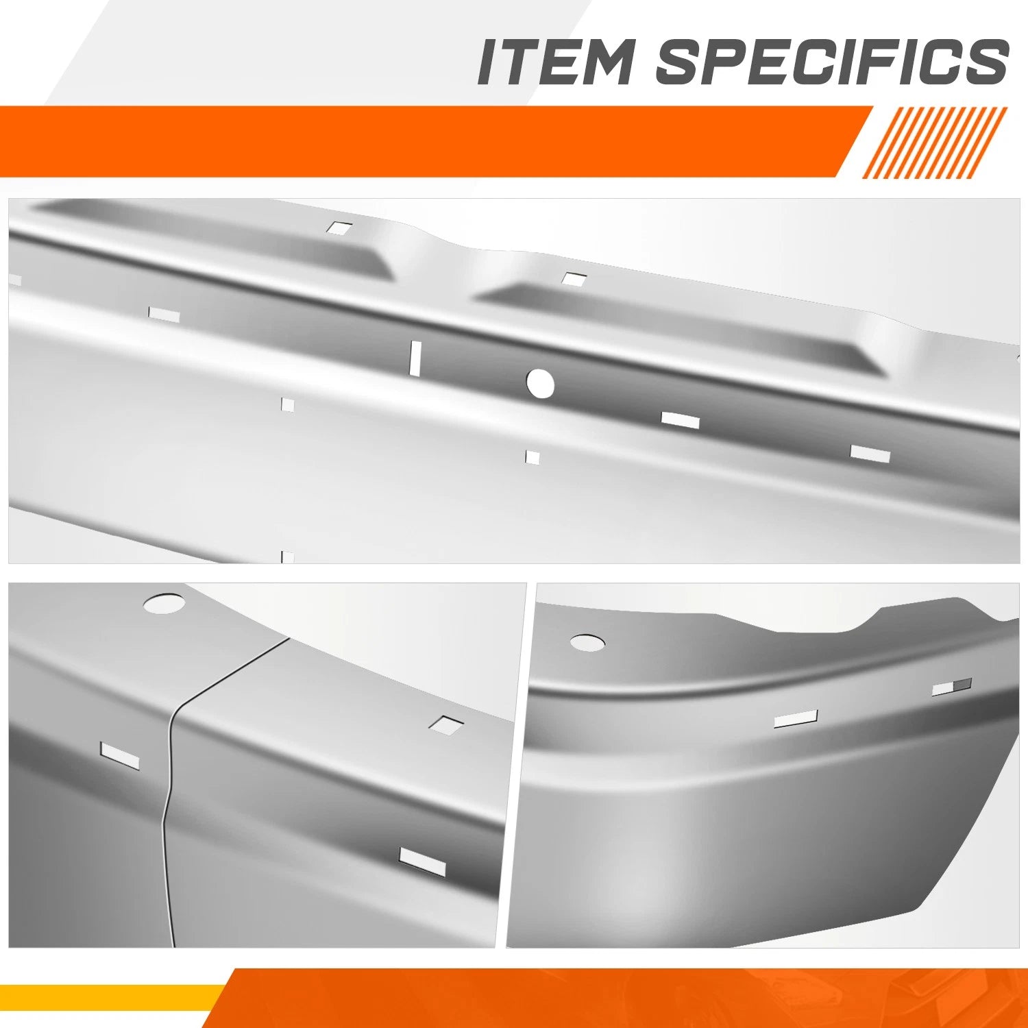 Chrome Steel Front Bumper Face Bar for Chevy Express GMC Savana (2003–2023)
