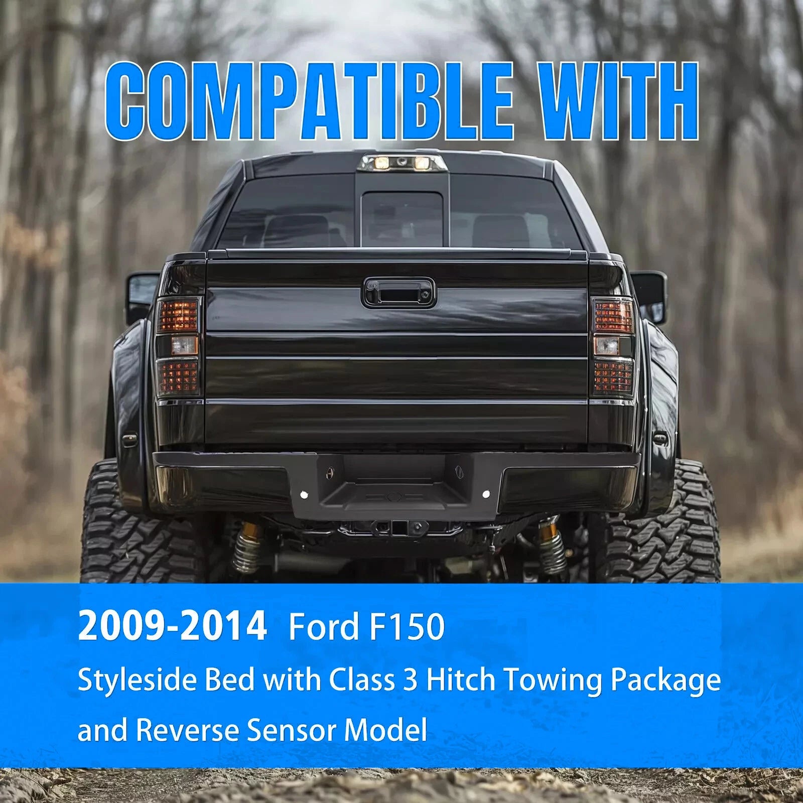 Rear Bumper Top Step Cover for Ford F-150 (2009–2014) - Black, Textured
