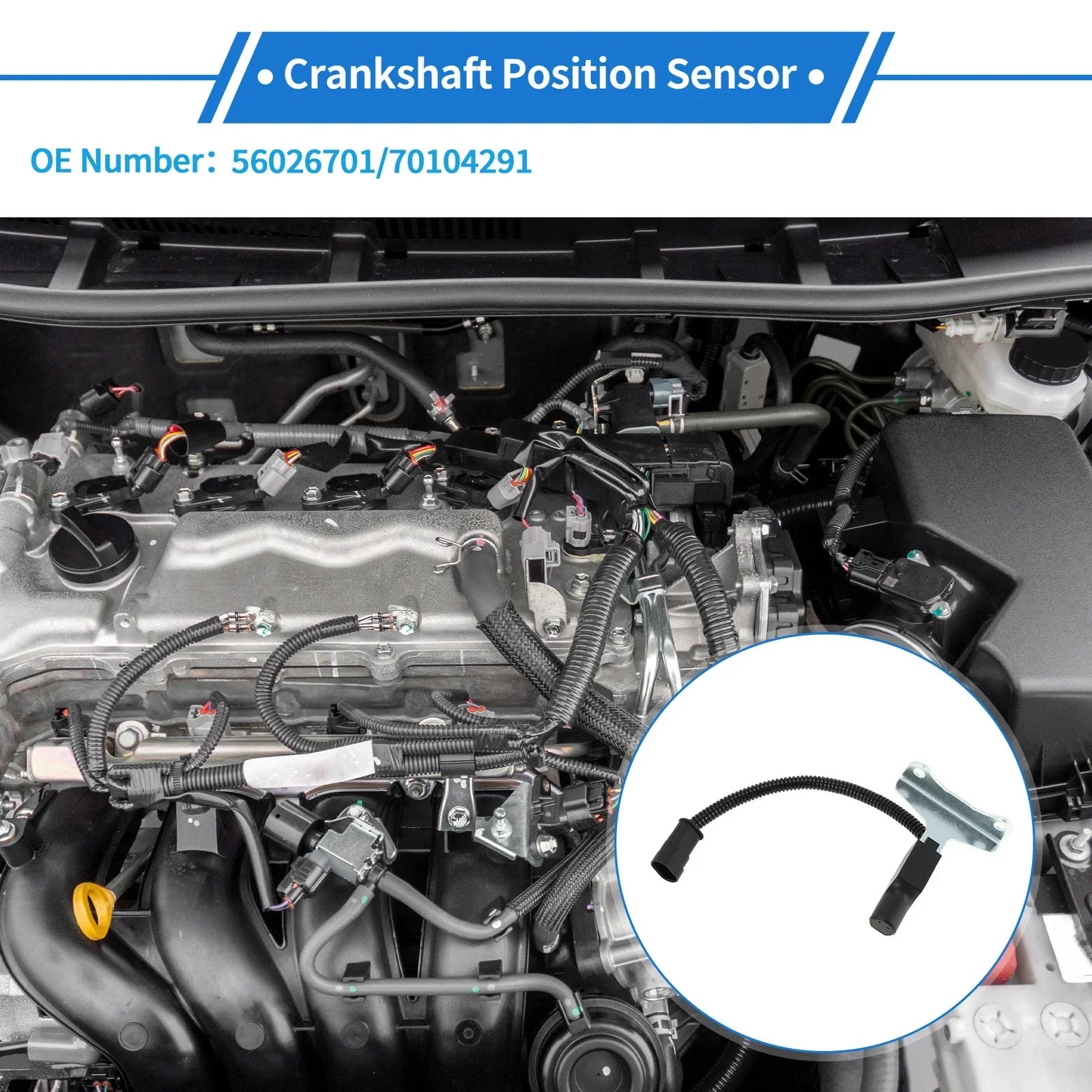 Crankshaft Position Sensor for Dodge B150 3.9L 5.2L (1990-1993) 1 x Pc