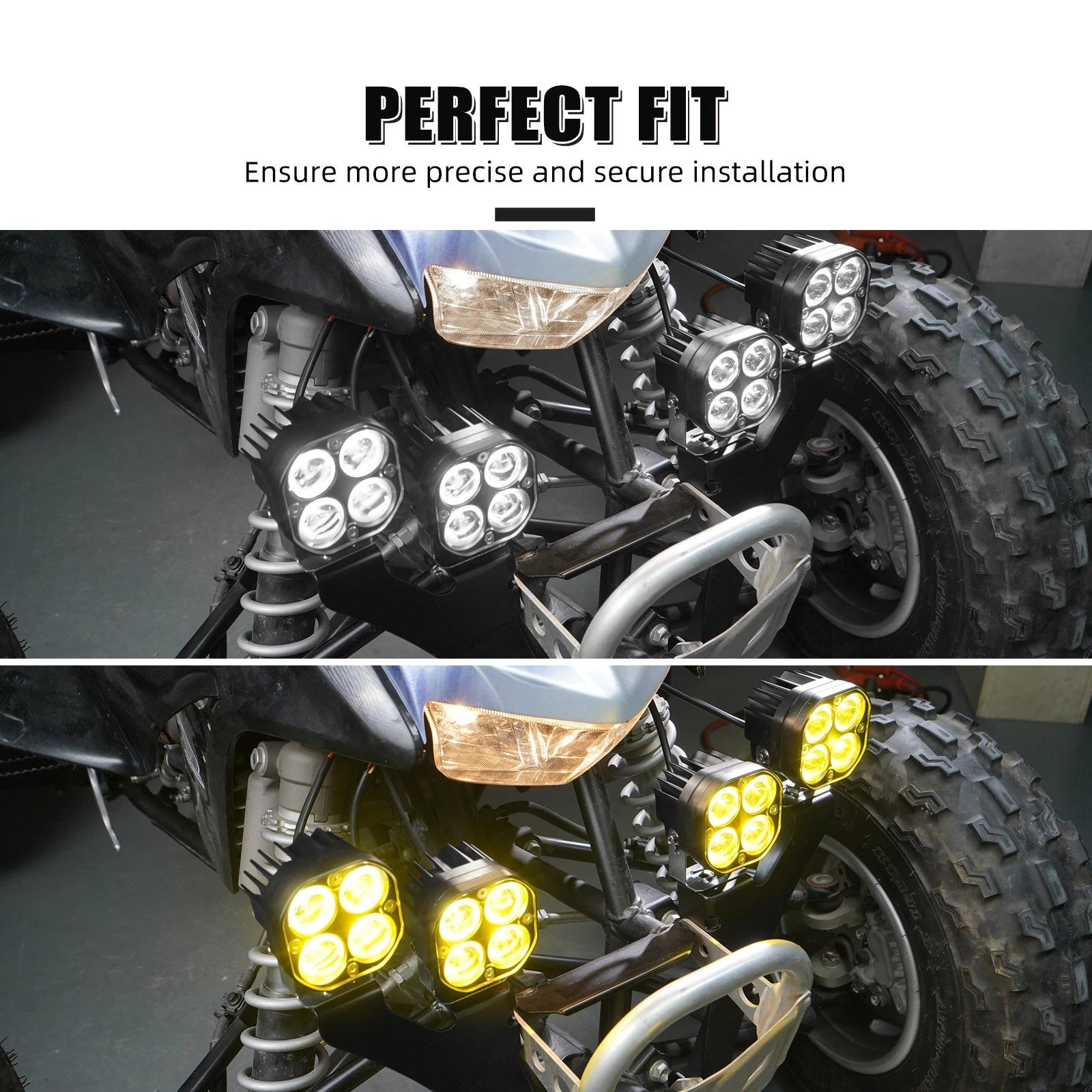 2X Front LED Work Light Bar Kit for Honda TRX450R TRX450ER (2004–2009)