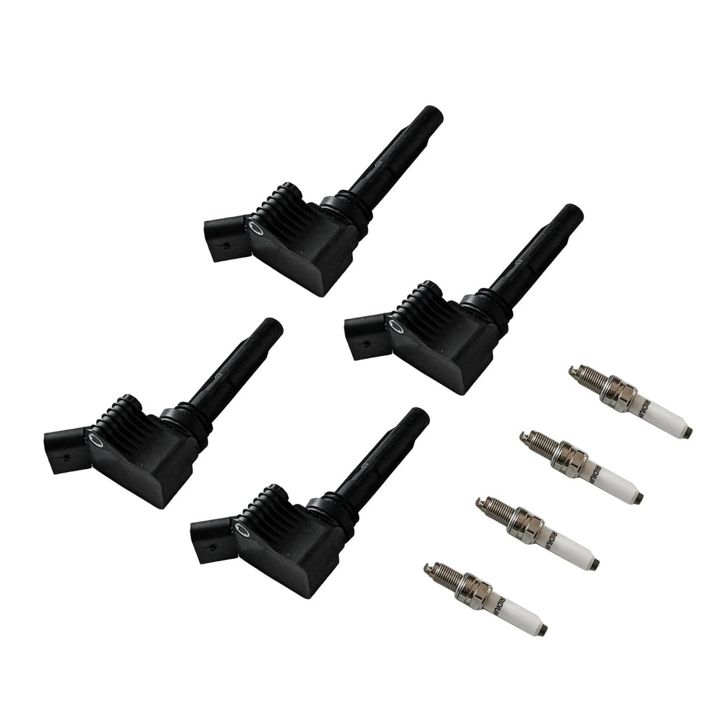 Set of 4 Ignition Coils & Iridium Spark Plugs for Volkswagen Jetta (2016-2019)