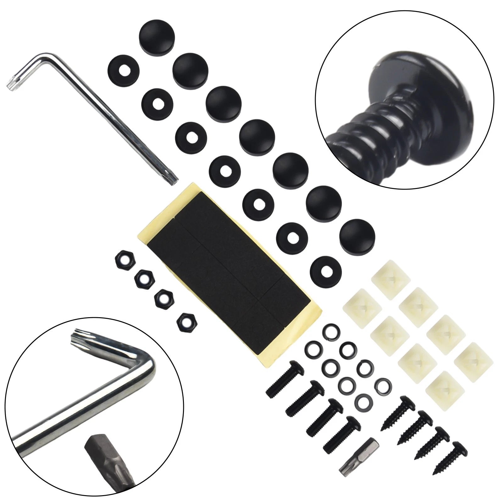 License Plate Screws for Universal Fit (Plastic + Stainless Steel)