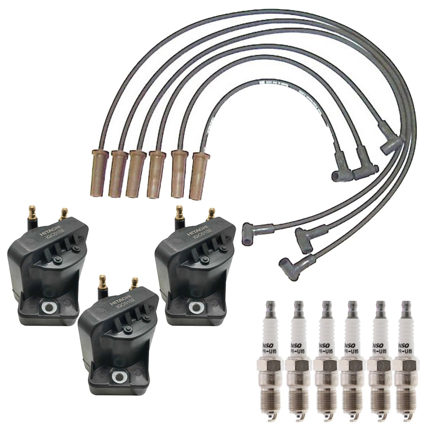 Set of 3 Ignition Coils & 6 Spark Plugs for Regal V6