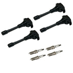 Set of 4 Ignition Coils and Spark Plugs for Nissan Altima Sentra Rogue Versa