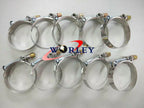 10 x T Bolt Stainless Steel Silicone Hose Clamps ID 80mm