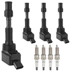 Set of 4 Ignition Coils + 4 Spark Plugs for Hyundai Elantra Sonata Kona 2.0L