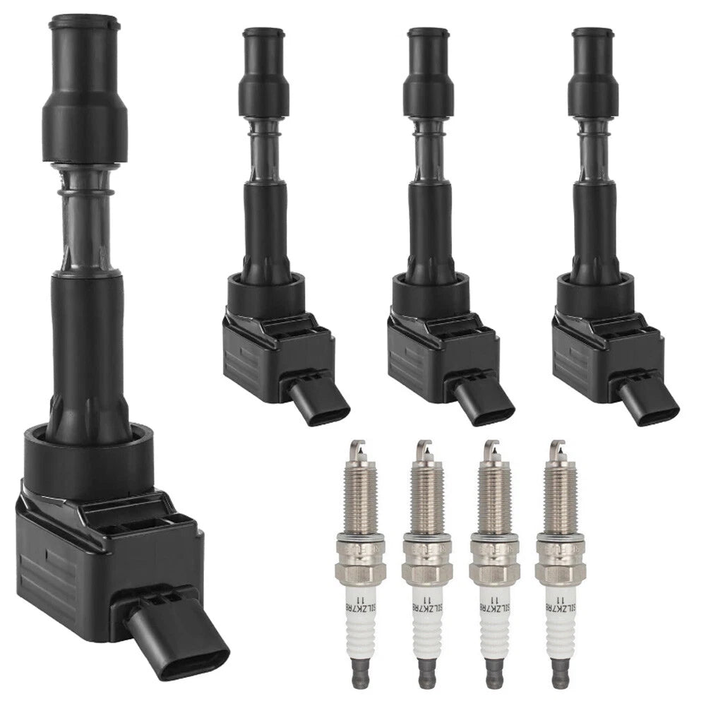 Set of 4 Ignition Coils + 4 Spark Plugs for Hyundai Elantra Sonata Kona 2.0L