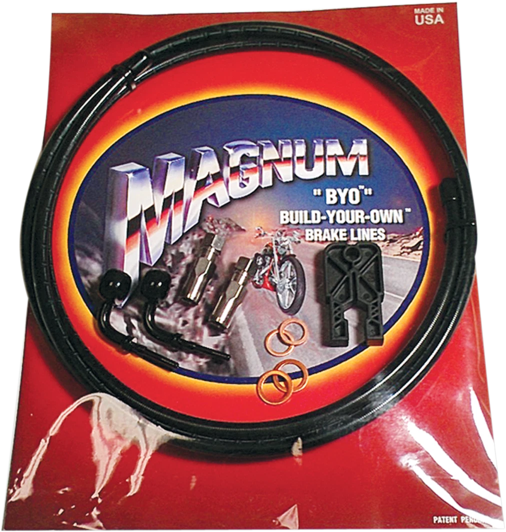 Brake Line Kit for MAGNUM Single Disc (10mm-90?, 6', Black Stainless)