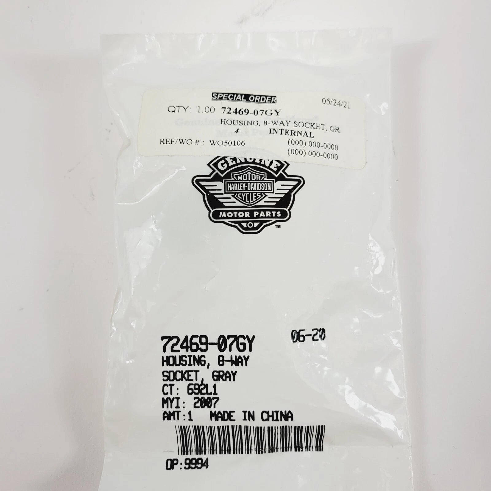 8-Way Socket Housing for Harley-Davidson Softail Dyna (2007) 72469-07GY