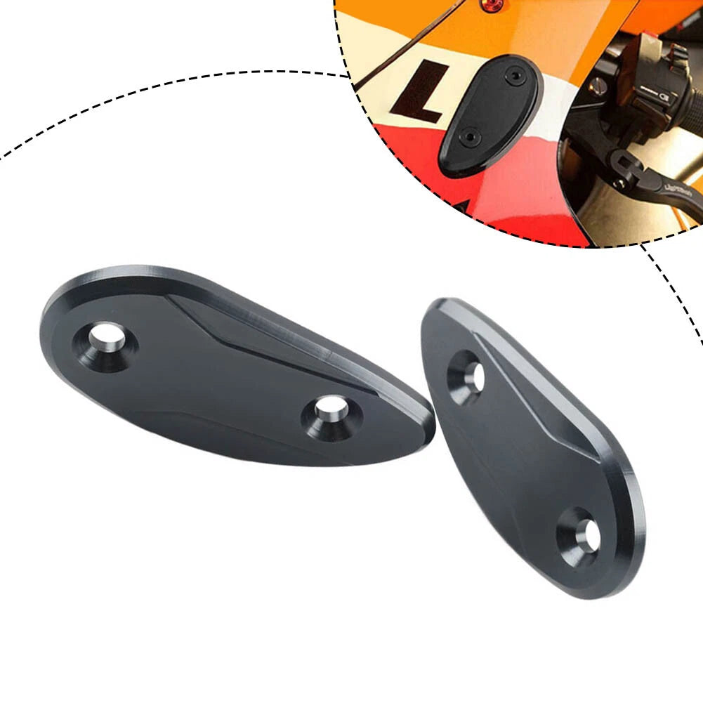 Titanium Rearview Mirror Block Off Base Plates for Honda CBR1000RR (2008–2017)