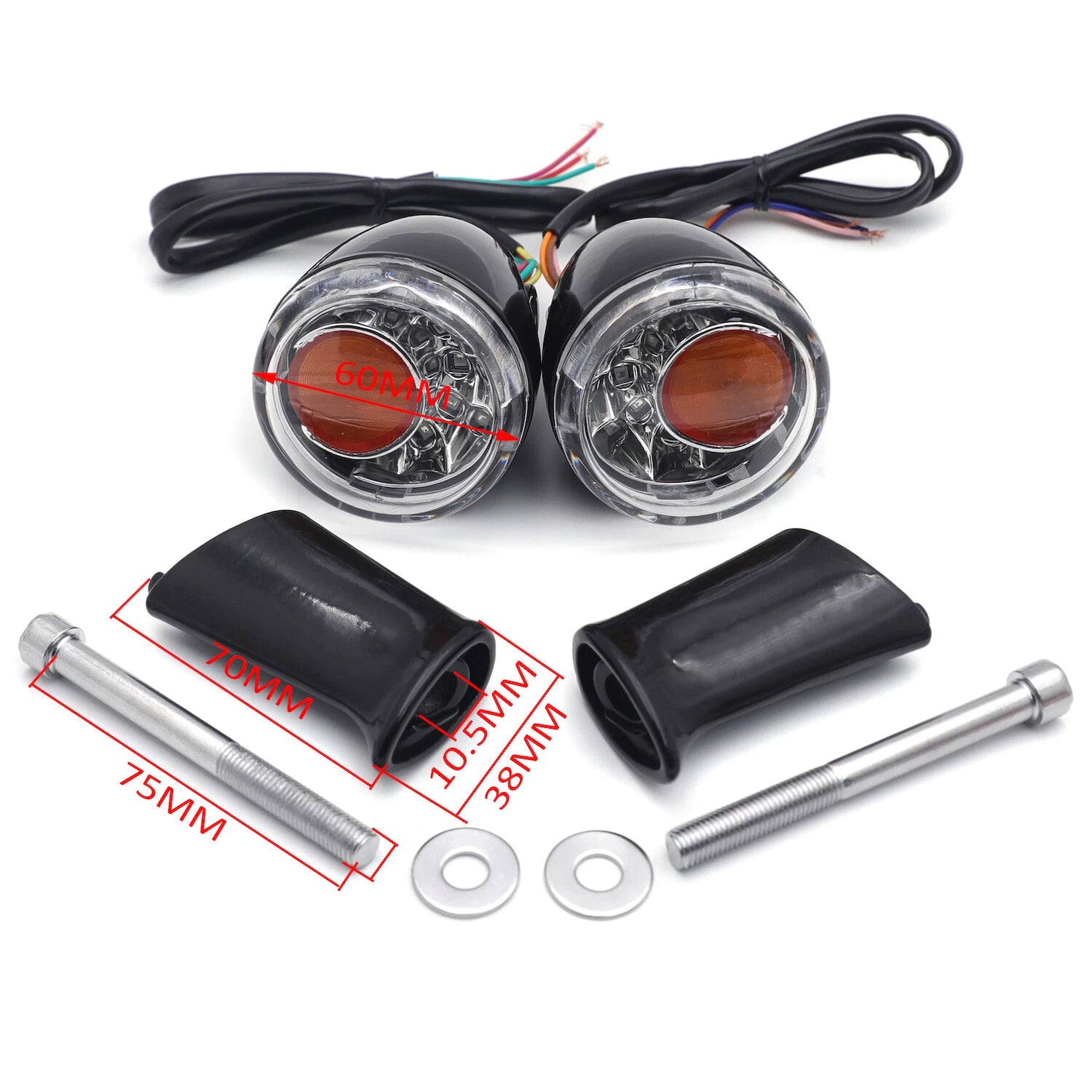 Clear Rear LED Running Brake Turn Signal Indicator Light for XL 883 1200 (1992–2017)