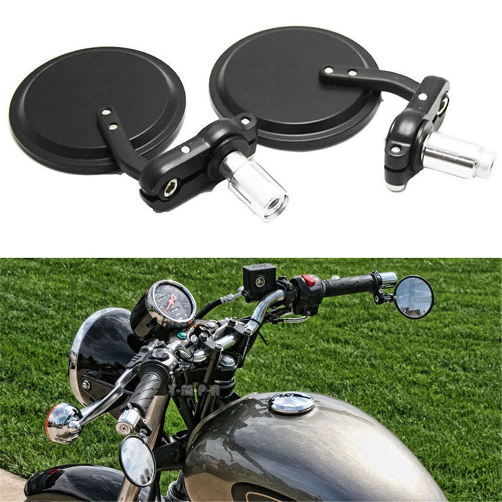 Bar End Rearview Side Mirrors for Bobber Cafe Racer (7/8")