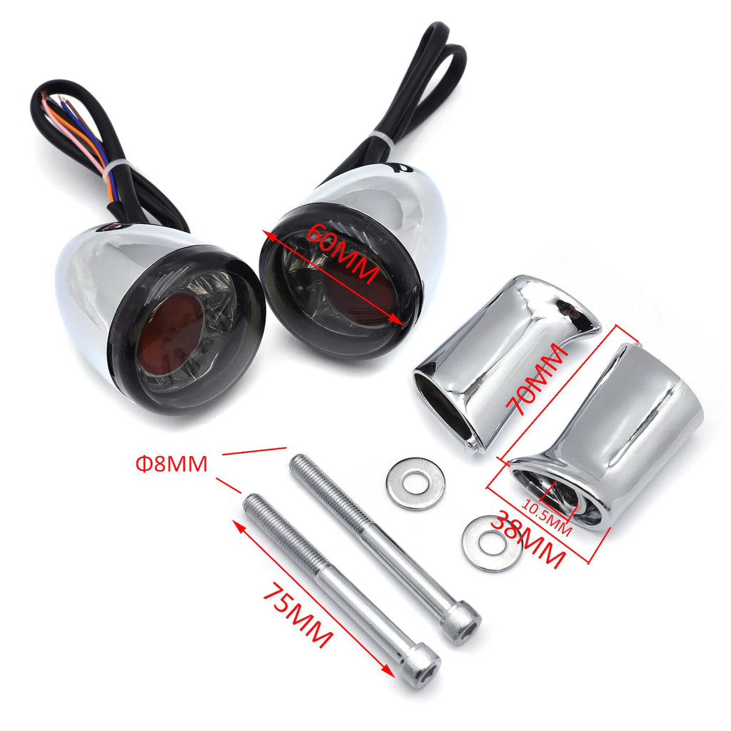Rear Chrome LED Running Brake Turn Signal Light for Harley XL883 1200 (1992–2017)