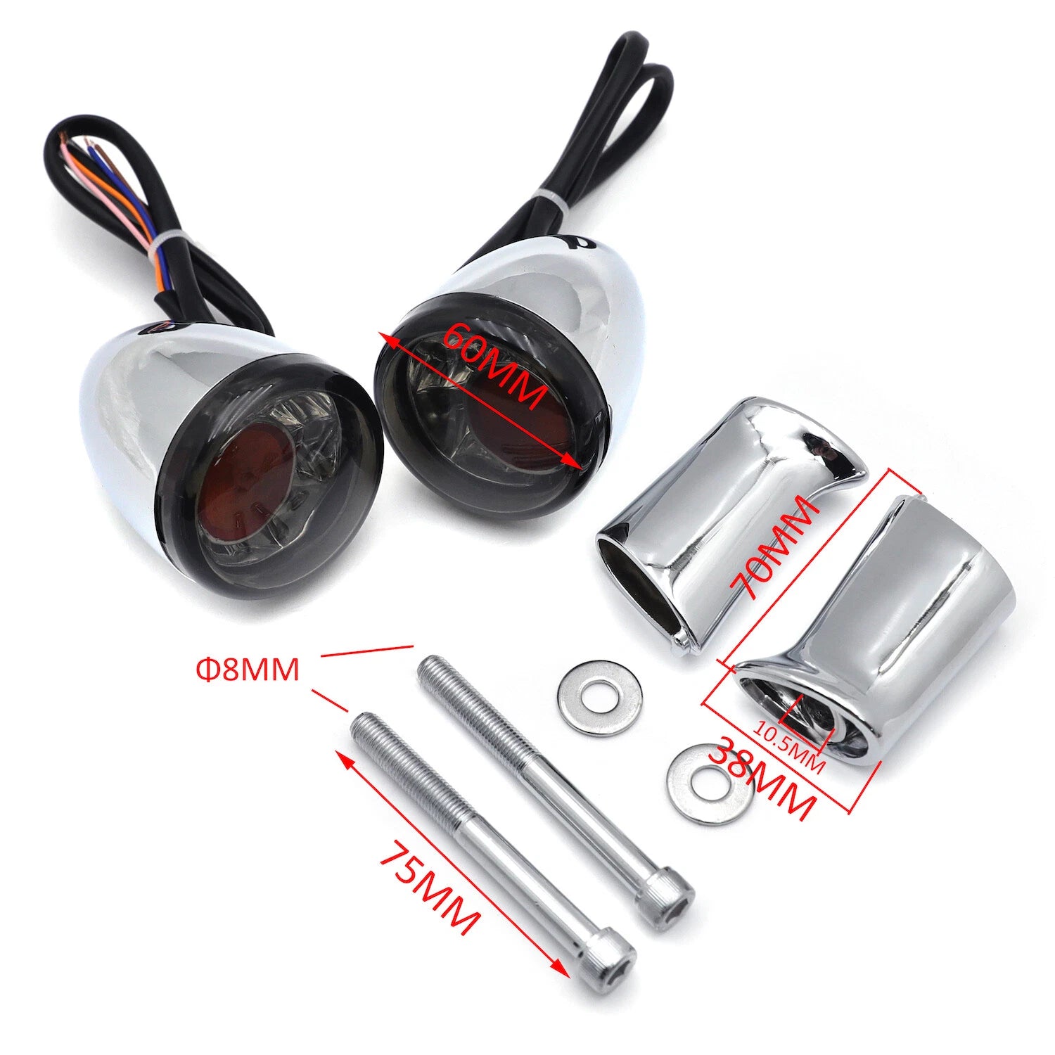 Rear Chrome LED Running Brake Turn Signal Light for Harley XL883 1200 (1992–2017)