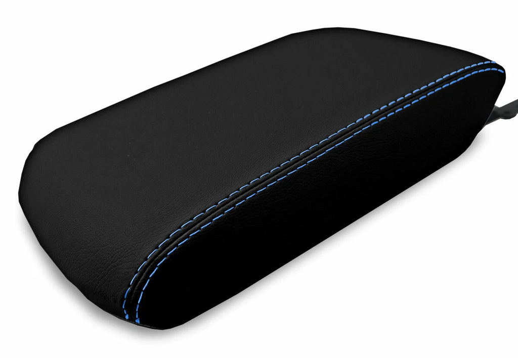 Leather Console Lid Armrest Cover for Toyota 4Runner (2010–2019) Blue Stitch
