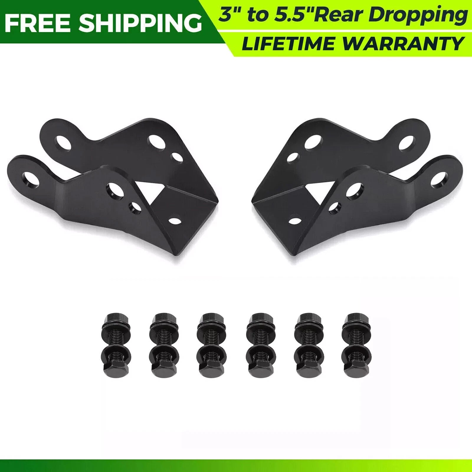 2X Rear Drop Shock Extender Kit for Chevy GMC C1500 (1988–1998)