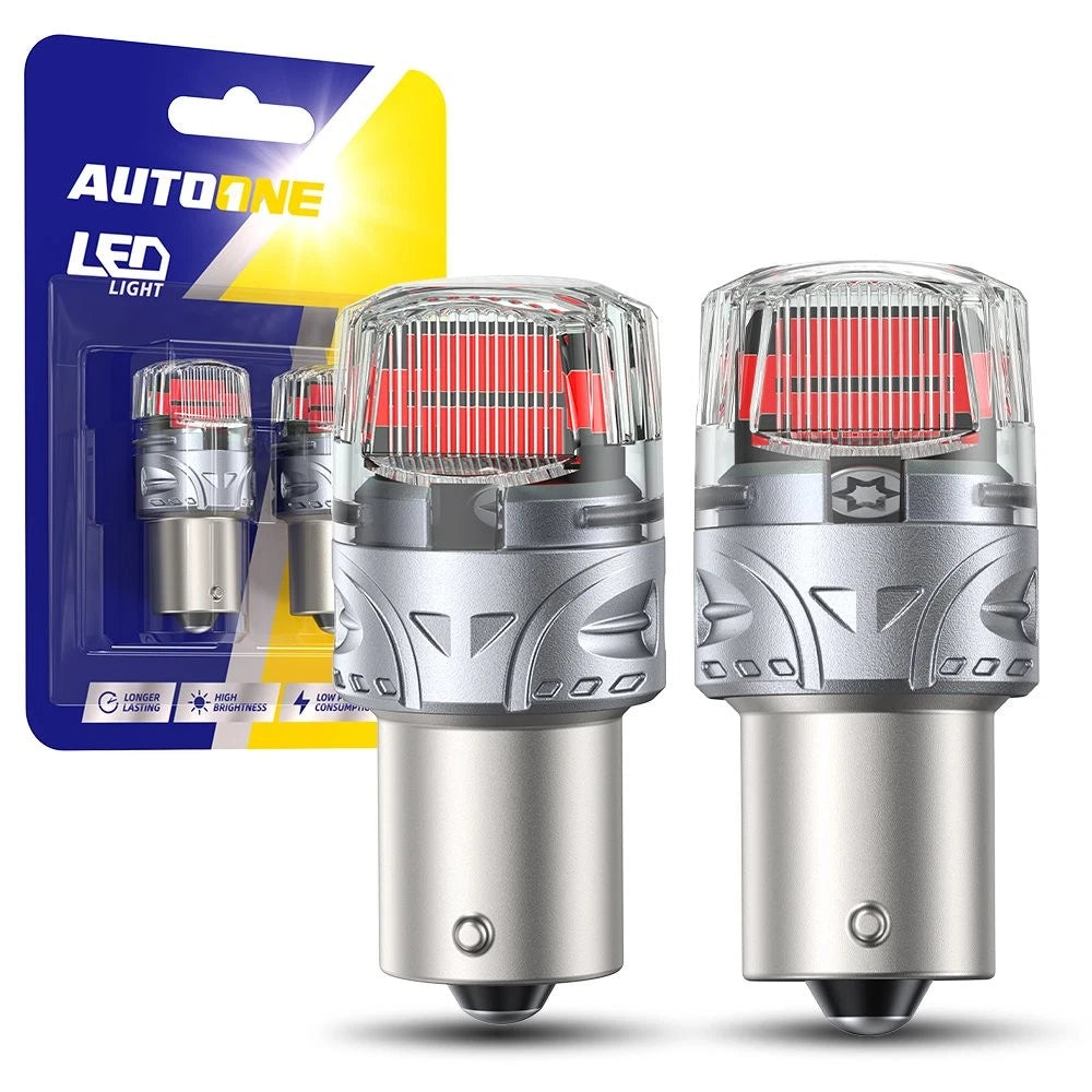 2X LED Brake Stop Tail Light Bulb 1156 BA15S for AUTOONE (7506)