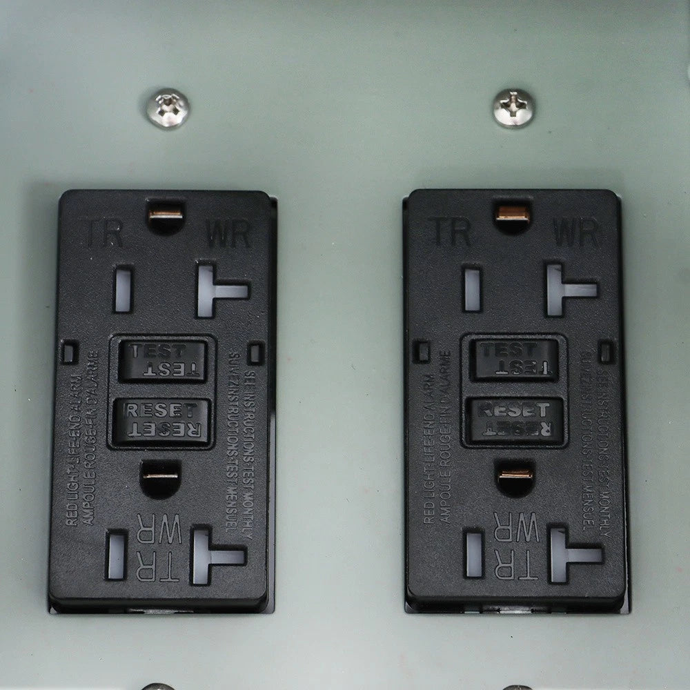 Dual Electrical Outlet Box for Outdoor Use (Rainproof, 20 AMP)