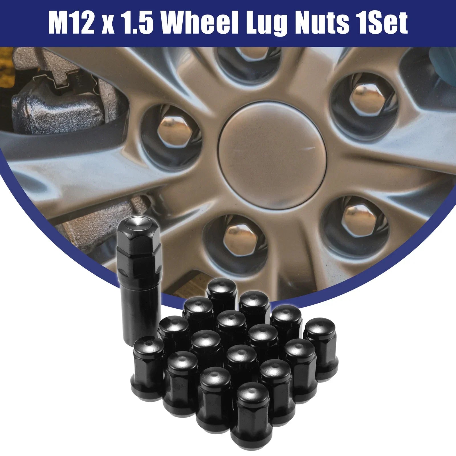 M12x1.5 Car Wheel Hub Lug Nuts 2 x for Honda, Chevy, Nissan