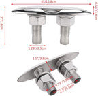 2 Pack 6" Stainless Steel Flush Mount Cleat for RV Yacht