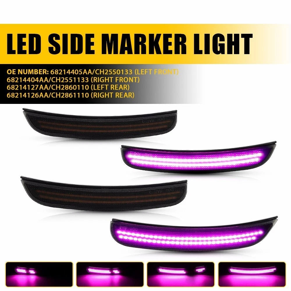4X Dynamic Purple LED Side Marker Light for Dodge Charger (2015–2023)