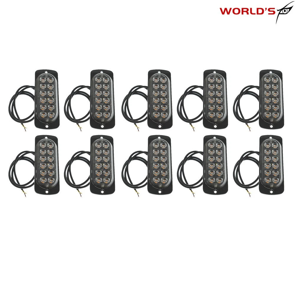 Set of 10 LED Emergency Strobe Lights for Car