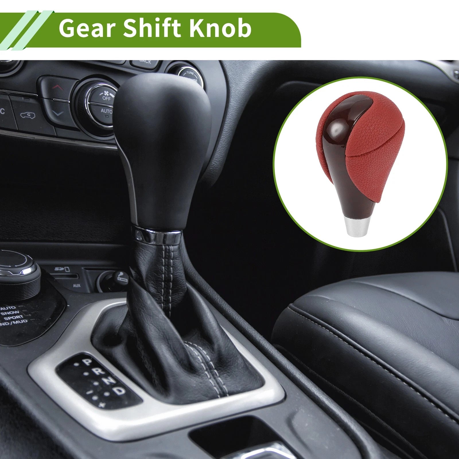Automatic Gear Shift Knob for Lexus ES350 (2007–2015) Red Brown Faux Leather