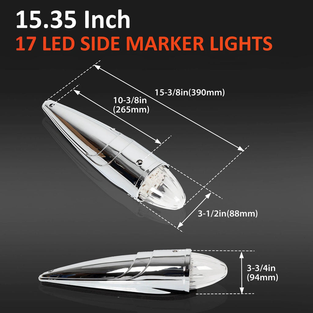 5X LED Torpedo Cab Marker Roof Light for Peterbilt Kenworth Mack