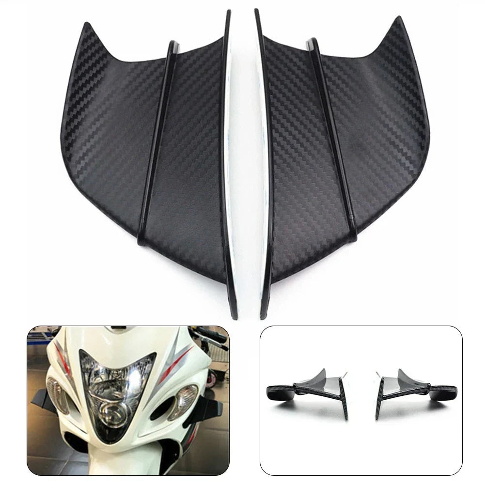 Winglets Deflector Kit Spoiler / 1 x Carbon Fiber Plastic for Motorcycle
