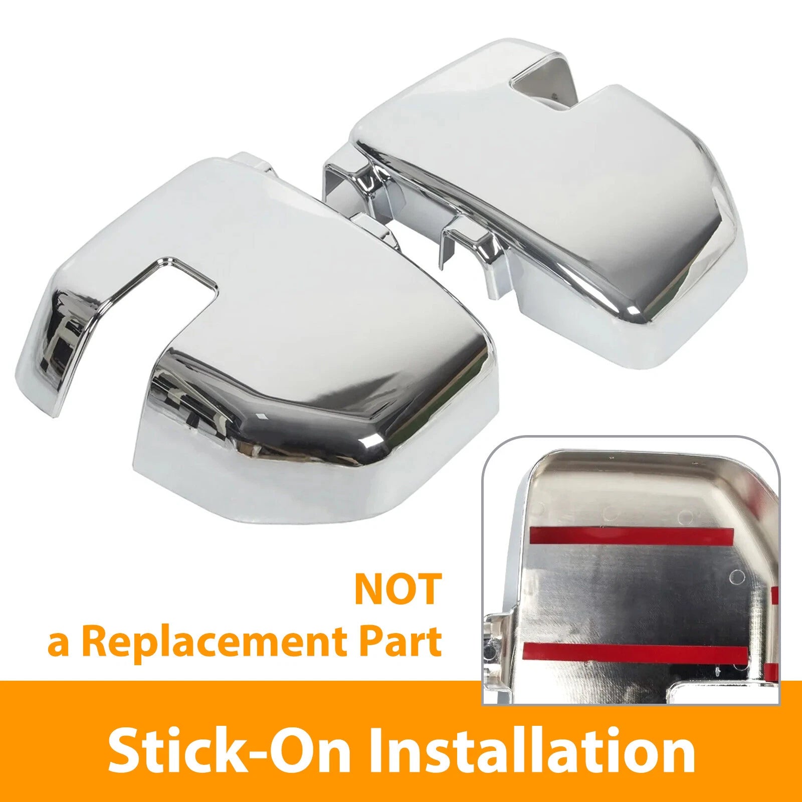 Set of 2 Chrome Side Mirror Covers with Turn Signal for Ford F250 F350 (2017–2022)