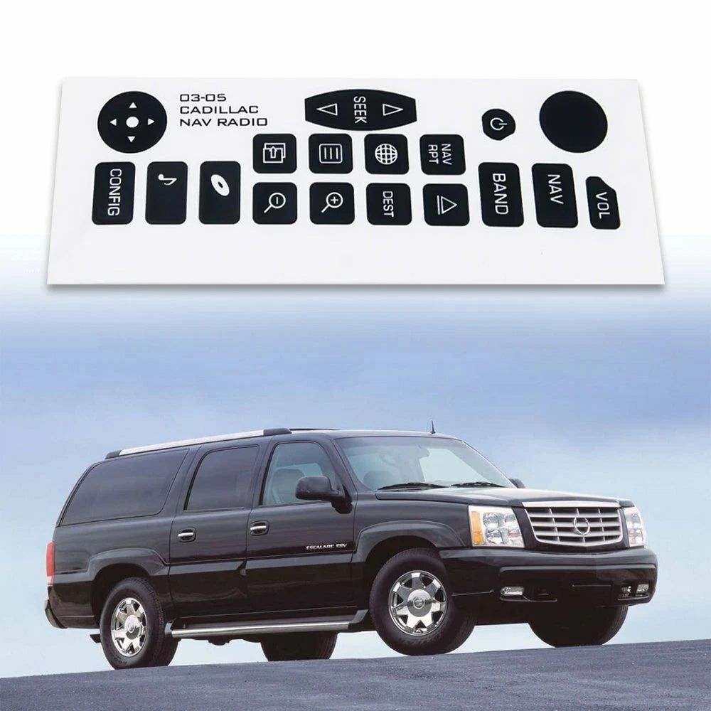Set of 4 Navigation Radio Button Repair Decals for Cadillac Escalade (2003–2005)