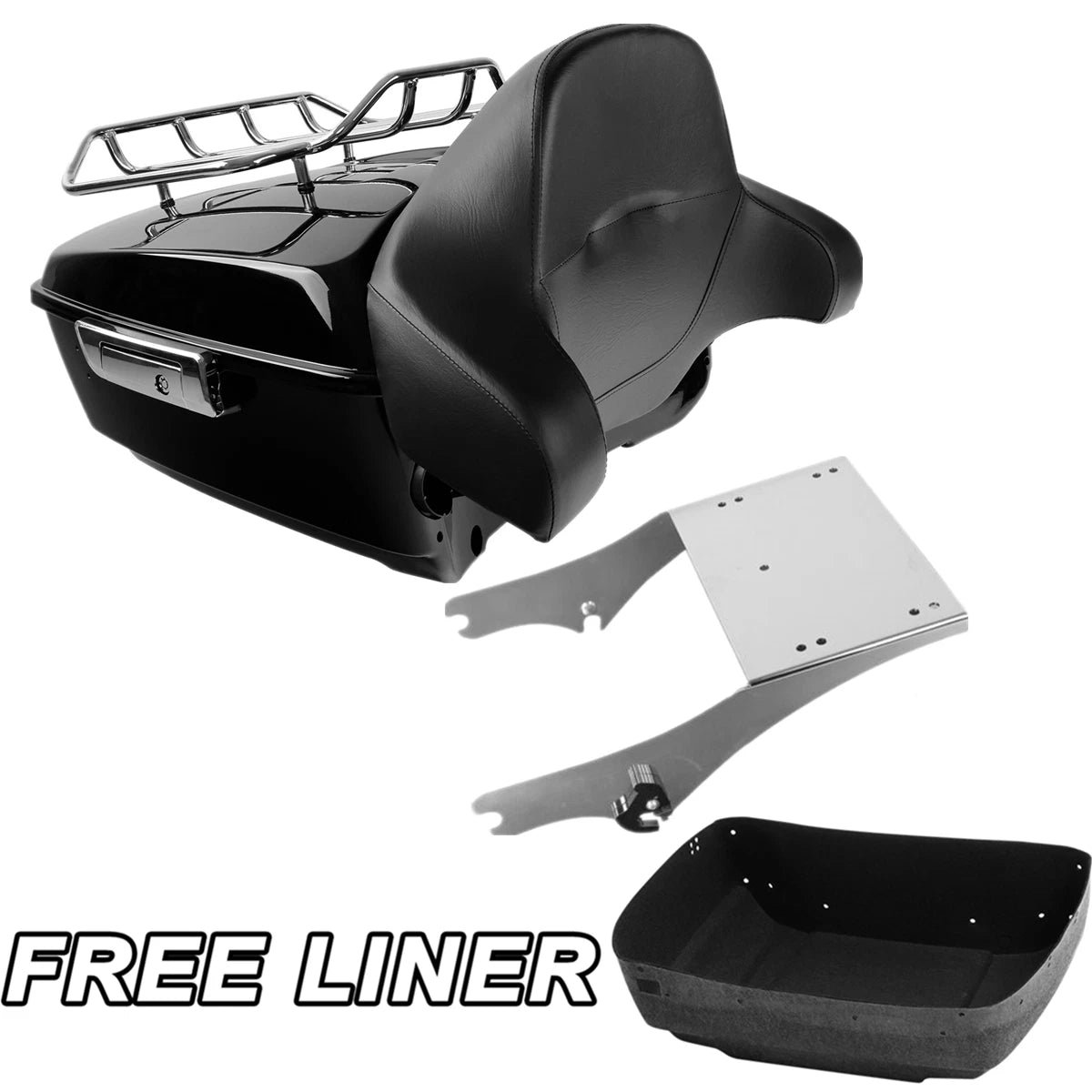 Trunk Backrest Pad Mount Rack for Harley Touring Road King (1997–2008)