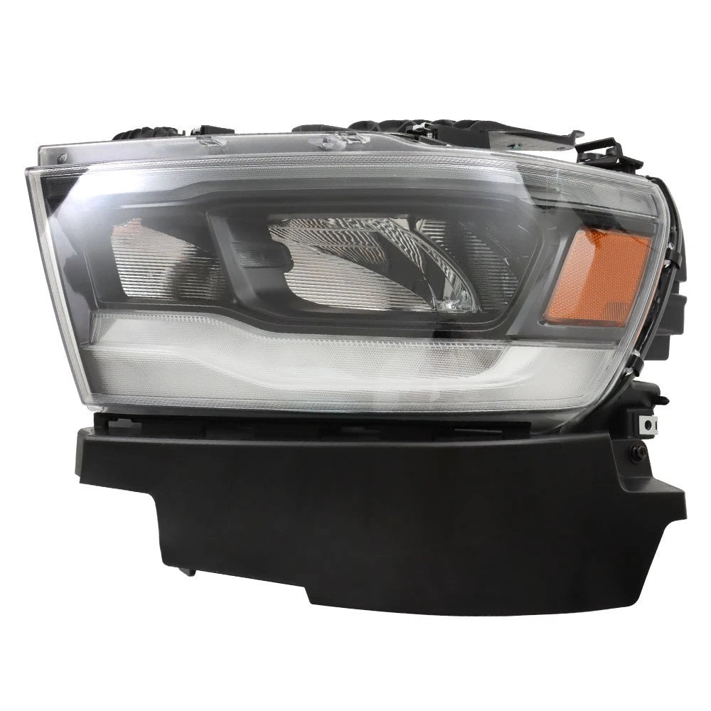 Black LED Headlight Housing with DRL for Dodge RAM 1500 (2019–2023)