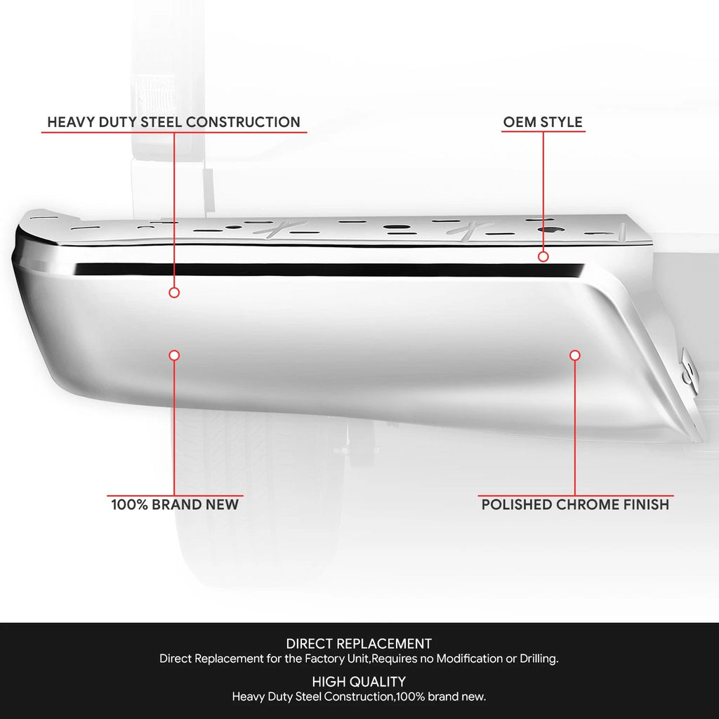 Chrome Left Rear Bumper End Cap for Ford F-150 (2015–2020)