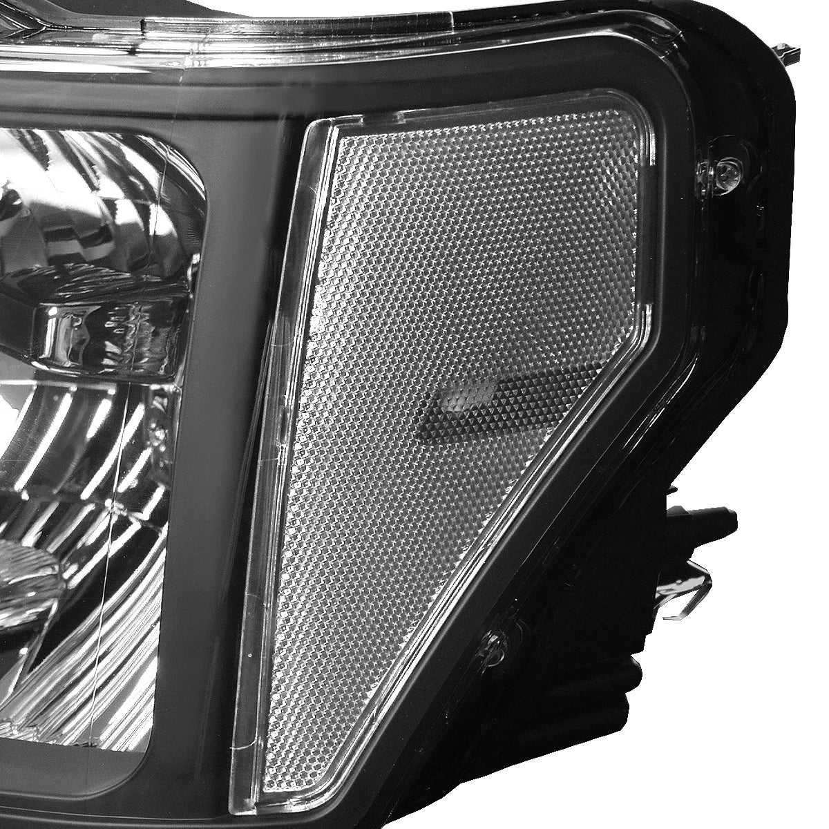 Pair of Black/Clear Signal Headlight Lamps for Ford F150 (2009–2014)