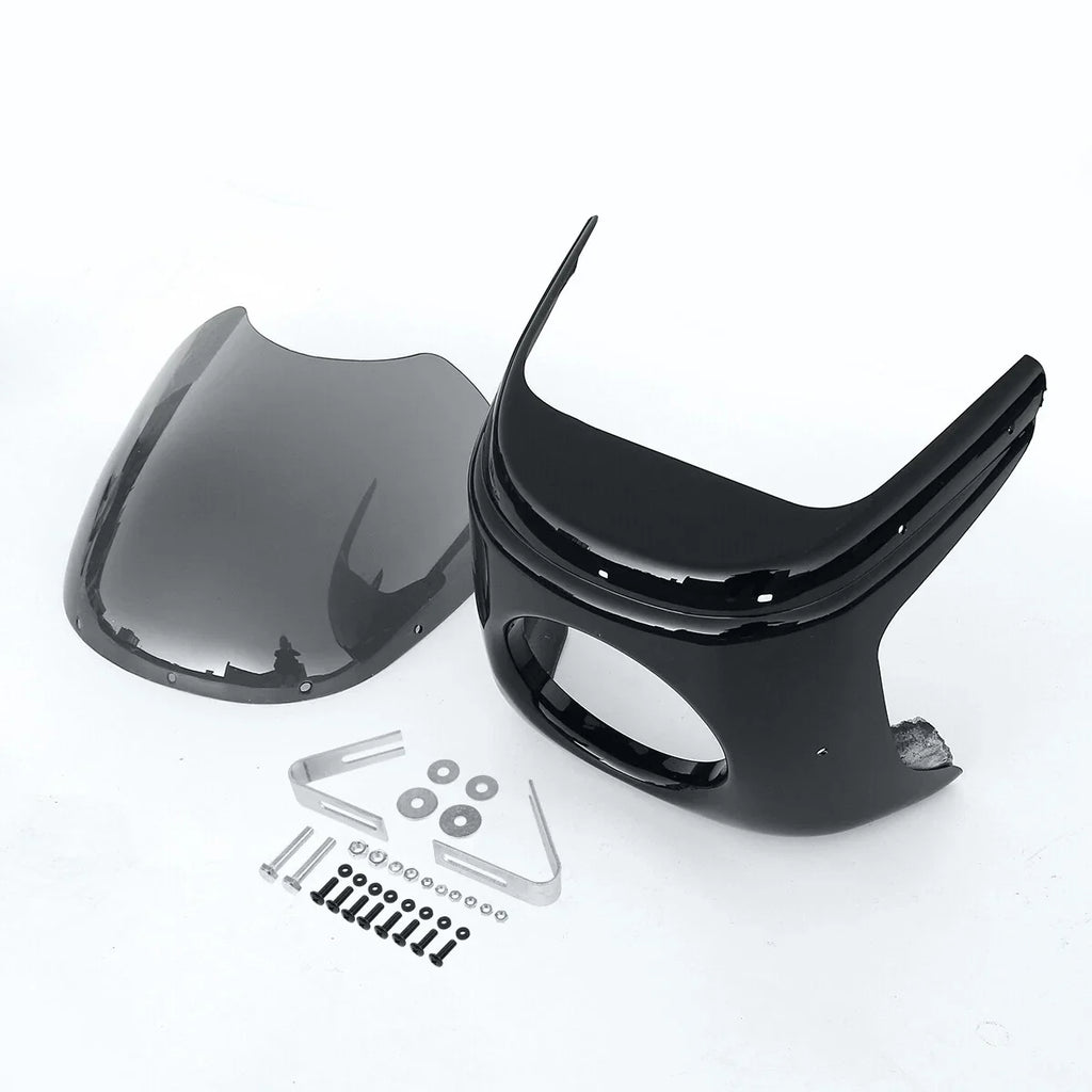 7-inch Round Motorcycle Headlight Headlamp Light Fairing Smoke Windshield Windscreen