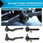 Set of 4 Inner & Outer Tie Rod Ends for Mitsubishi Pajero (1991–2020)