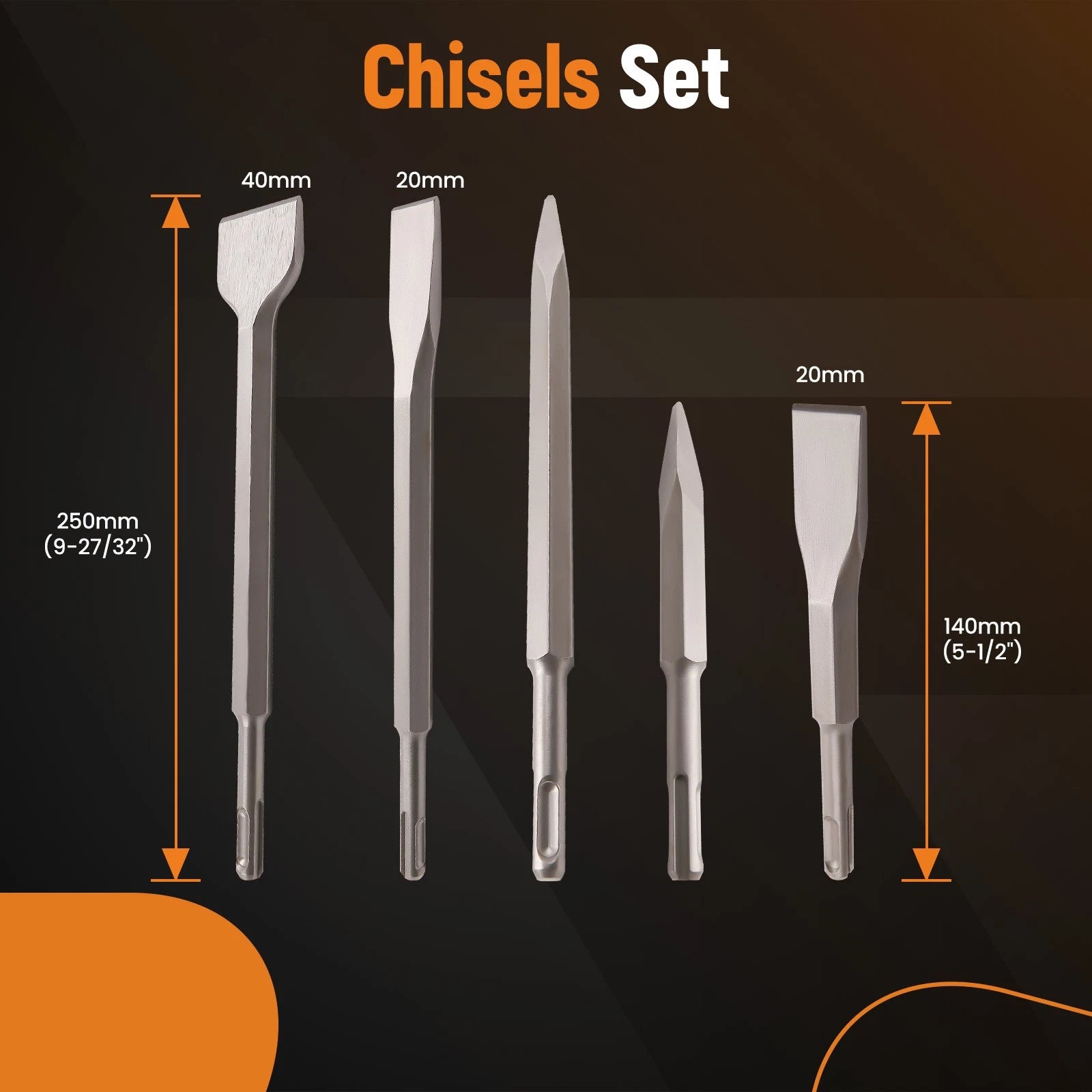 Chisel Set for Drill Bits (3/16" x 110mm, 1/4" x 110mm)