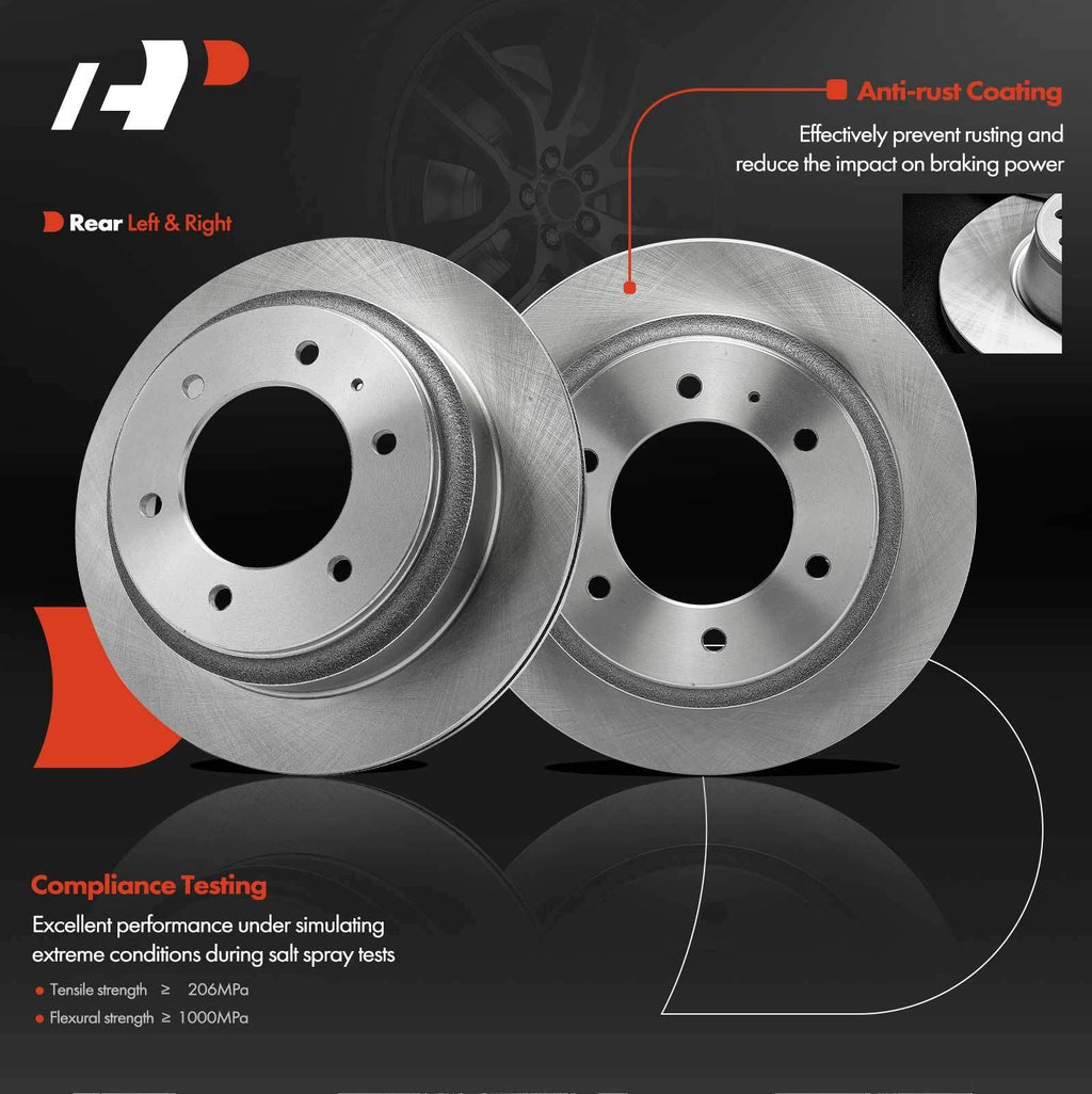 Set of 2 Rear Disc Brake Rotors & Ceramic Pads for Honda Passport (1994–2002)