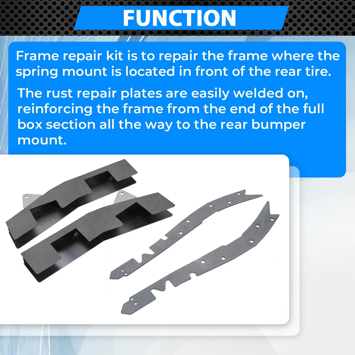 Mid Frame Rust Repair Kit + Repair Plate for Toyota Tacoma (1996–2004)
