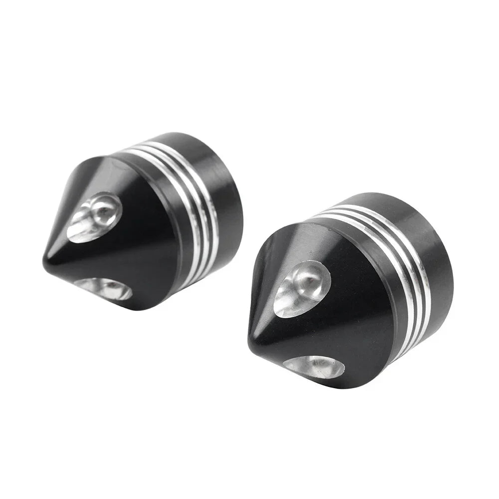 Black & White Front Axle Cap Nuts for Harley Touring Dyna Road King