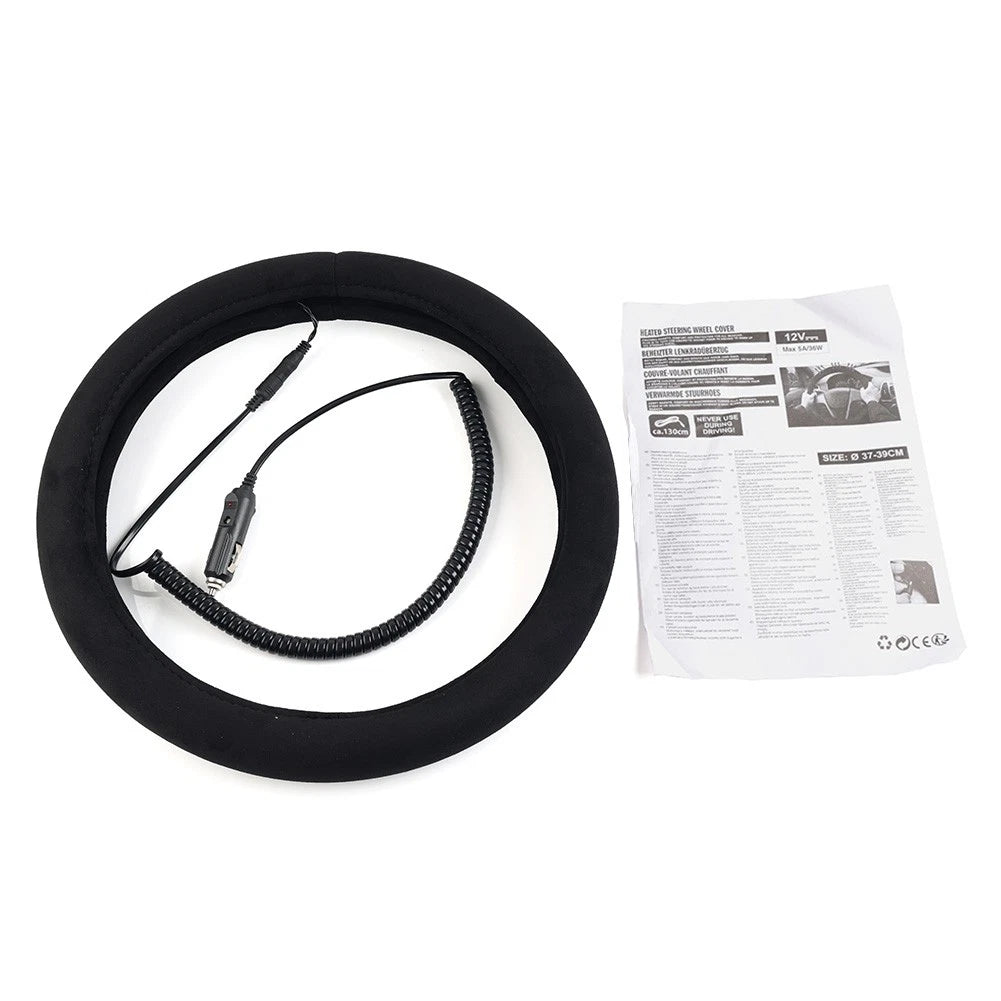 Heated Steering Wheel Cover for Car (14.5-15.5in)