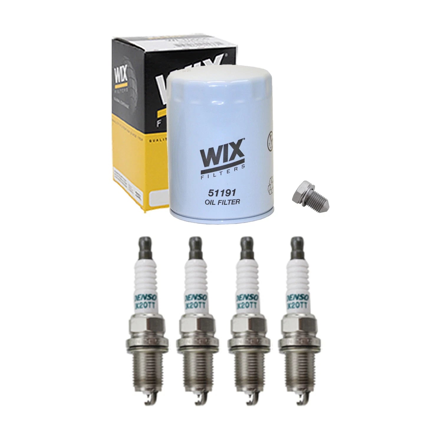 Wix Engine Oil Filter & Denso Spark Plugs Kit for Audi A4 Quattro (1996–2001)
