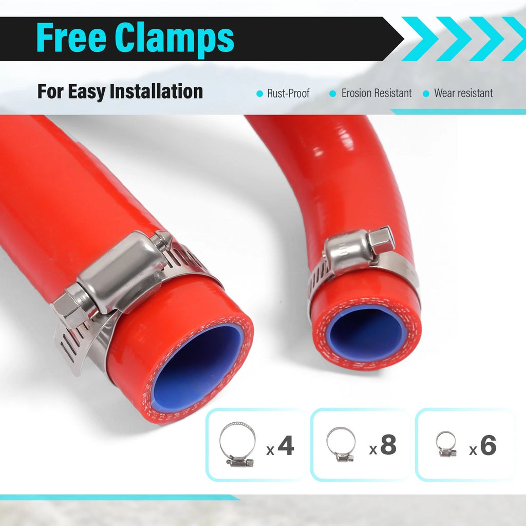 Red Silicone Radiator Hoses for Honda Civic (1992–2000)