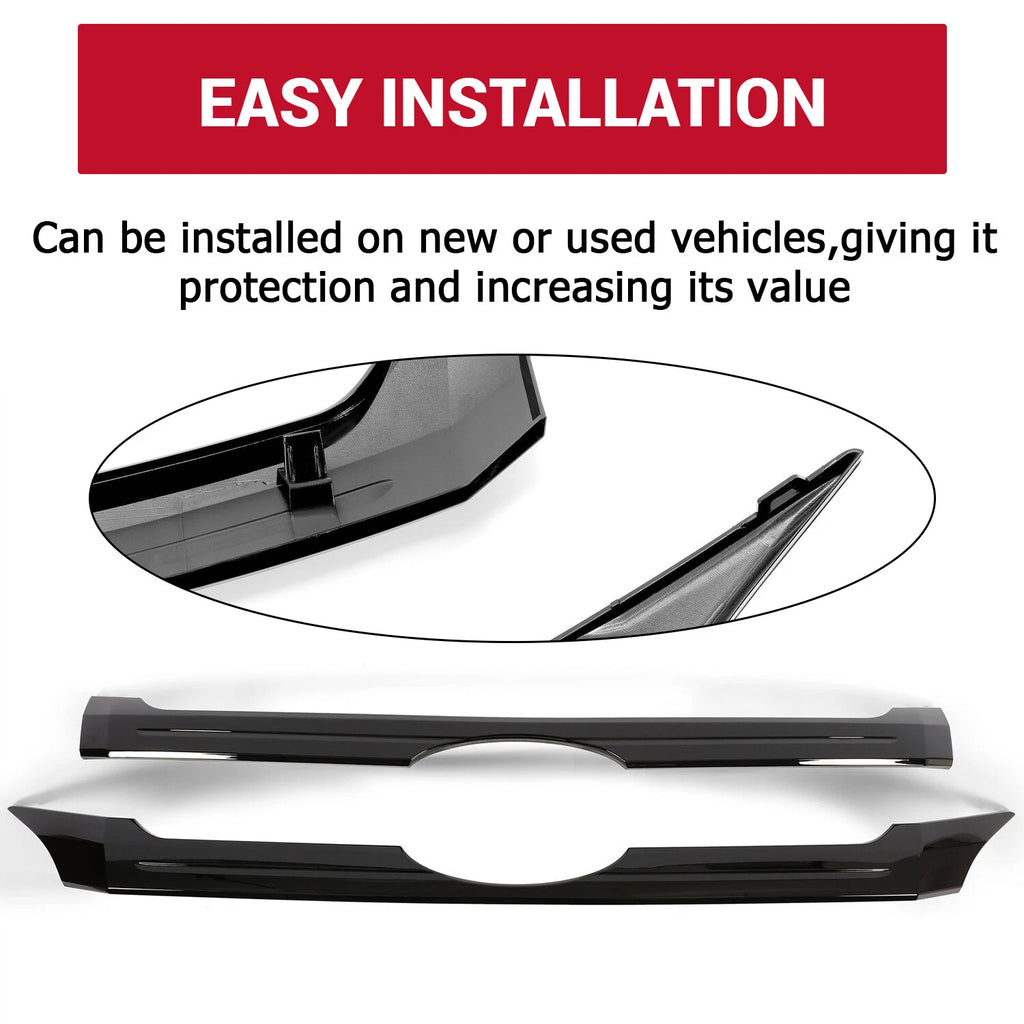 Set of 2 Front Upper & Center Grilles for Ford Edge (2011-2014) Black Painted