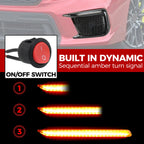 Sequential LED DRL Fog Light Bezels for Subaru WRX STI (2018–2021) LH+RH